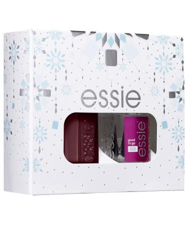 essie Russian Roulette Nail Polish/Good To Go Top Coat Winter Wonderland Duo Kit Makeup Gift Set for Women