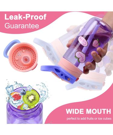 ROISDIYI Kids Water Bottle with Straw - 16oz 3 Pack, Spill Proof & Ideal for Travel - Easy Clean, Dishwasher Safe - Press Button for Pop Up Straw - Buy Online on GoSupps.com