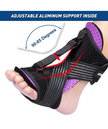 2021 Purple Night Splint for Plantar Fasciitis - Adjustable Ankle Brace for Arch & Achilles Support - Women & Men - Buy Online on GoSupps.com