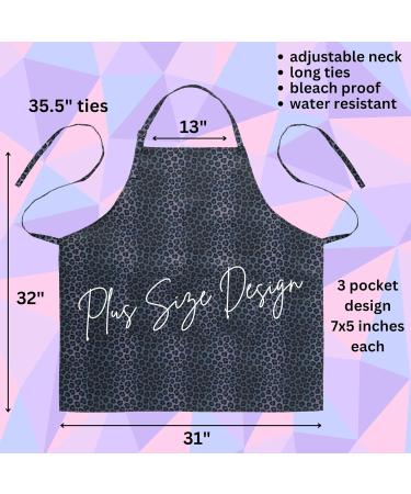 Buy Plus Size Hair Stylist Apron - Extra Large Salon Apron XL/XXL for Women | Stylish & Comfortable Black Leopard Aprons for Nail Technicians & Estheticians - Buy Online on GoSupps.com