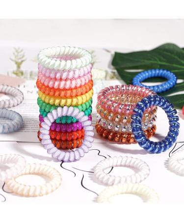 32Pcs Spiral Hair Ties | No Crease Coil Hair Elastics | Candy & Metallic Colors - DealEachDay - Buy Online on GoSupps.com