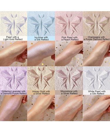 UCANBE 8 Colors Holographic Face Highlighter Palette - Shimmering Illuminating Makeup for Starlight Glow - Buy Online on GoSupps.com