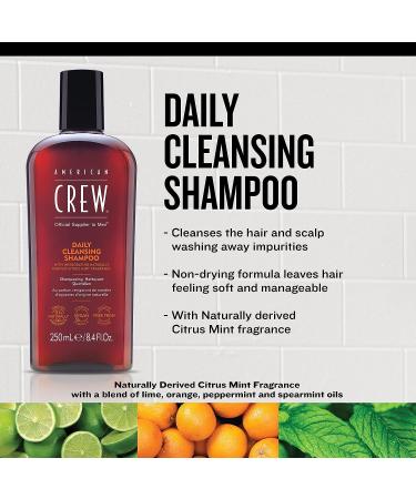 American Crew Men's Daily Cleanser Shampoo - 33.8 Fl Oz, Vegan Formula, Citrus Mint Fragrance - Buy Online on GoSupps.com