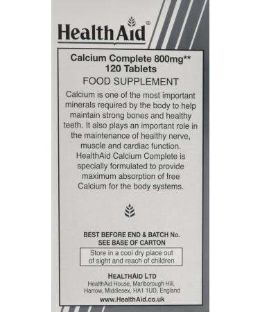 HealthAid Calcium Complete 800mg - 120 Tablets | Bone Health and Strength - Buy Online on GoSupps.com
