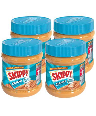Skippy 4x 340g peanut butter "Creamy" |Peanut butter without palm oil |Extra smooth and from 91% peanuts |Without pieces |Delicious peanut butter with full and creamy taste