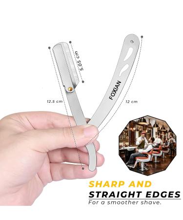 Foxian Straight Razor - High-Quality Stainless Steel Beard Knife for Precise Wet Shaving | Extra Sharp Barber Razor - Buy Online on GoSupps.com