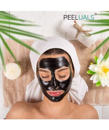 Peeluals Black Mask - Anti-Blackhead Peel-Off Mask with Brush | Vegan & High-Dose Activated Carbon | 100ml Introductory Offer for Men & Women - Buy Online on GoSupps.com