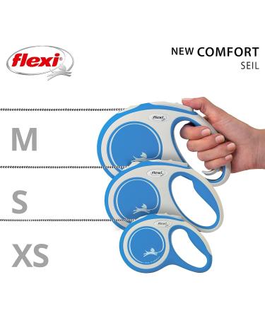 Flexi Kerbl New Comfort Retractable Dog & Cat Leash - 3-8m for Pets 8-20kg - Blue | High-Quality Pet Supplies - Buy Online on GoSupps.com