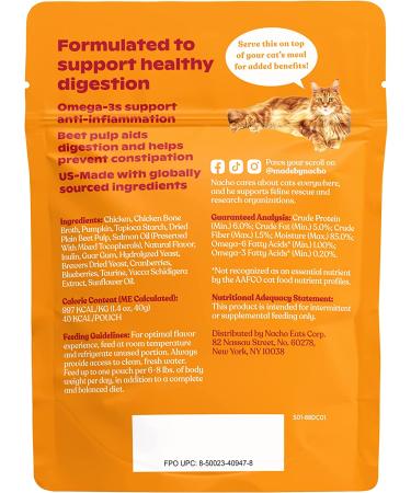 Nachos Digestive Support Chicken Puree Meal Topper with Bone Broth (36 Count) - Buy Online on GoSupps.com
