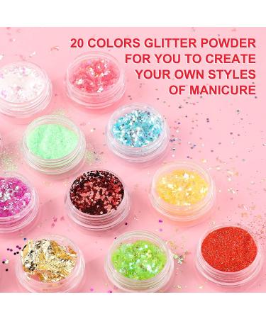 Morovan Poly Gel Nail Kit with UV Lamp - Clear Poly Nail Gel Kit with Glitter | 20 Nail Art Tools Included - Buy Online on GoSupps.com