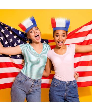 Sunshane 2 Pack Patriotic Crazy Hair Wigs - Red White and Blue Hairy Headbands for 4th of July Independence Day - Buy Online on GoSupps.com