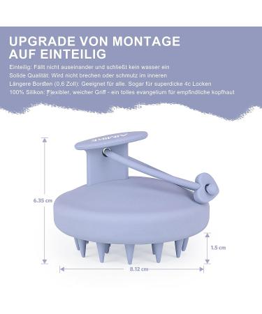 Aimike Scalp Massage Brush - 100% Silicone Shampoo Brush for Hair Growth & Relaxation | Haze Blue - Buy Online on GoSupps.com