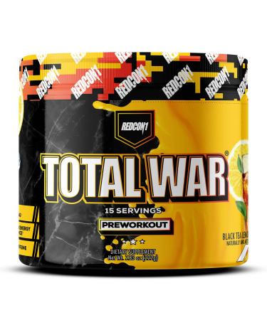 REDCON1 Total War Pre Workout Powder - Endurance  Alertness  Pump Boosting Citrulline Malate & Beta Alanine - Fast Acting  Caffeinated Preworkout for Men & Women (Black Tea Lemonade  15 Servings)