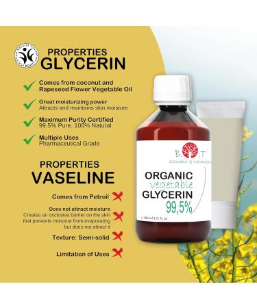 Pure and Organic Vegetable Liquid Glycerine - Vegetable Glycerine for Soap Moisturizing Face and Body 100% Natural Homemade Cosmetic Base - 500 g - Buy Online on GoSupps.com