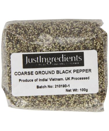 JustIngredients Essential Black Pepper Thick Grind 18 100g - Pack of 5