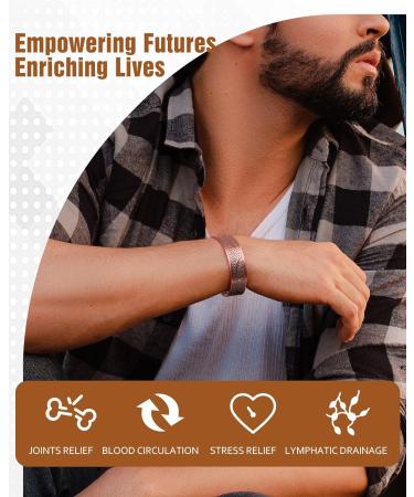 Jecanori Copper Magnetic Bracelet for Men | Tree of Life Pattern | Ultra Strong Magnets | Adjustable Cuff Bangle | Jewelry Gift Box Included - Buy Online on GoSupps.com