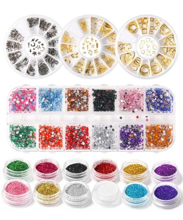 Electric Nail Drill & Acrylic Nail Tips Kit - 36W UV Lamp Gel Manicure Dryer 3D Synthetic Drill & 12 Color Glitter | International Shipping Available - Buy Online on GoSupps.com