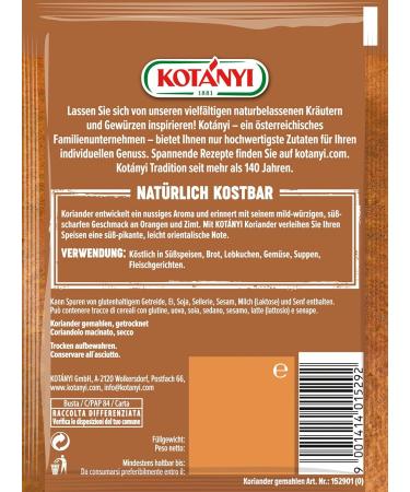 Kotanyi Koriander Gemahlen 5Pack (5 x 30g) - Premium Ground Coriander for Flavorful Cooking | International Shipping - Buy Online on GoSupps.com