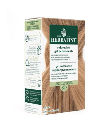 Herbatint Herbatint 8D Light Golden Blonde Gel Hair Color 170ml No Ammonia Optimal Coverage of Grey Hair with 8 Organic Extracts Ideal for Sensitive Skin