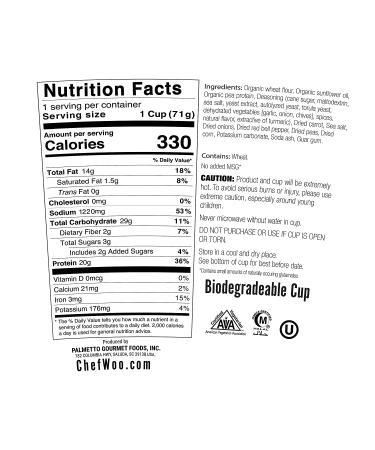 Chef Woo Roasted Chicken Flavor Ramen Cup Noodles 2.5 Oz (Pack of 12) - Vegan, Halal, Kosher Protein Snacks - Buy Online on GoSupps.com