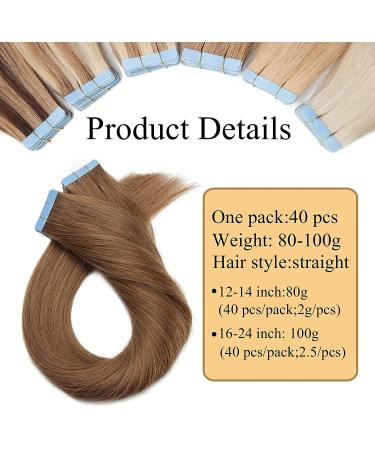 40 Pieces Real Hair Tape-In Extensions | 100% Remy Human Hair | Light Brown #6 | 56 cm | Includes 10 Free Adhesive Brick Tapes - Buy Online on GoSupps.com