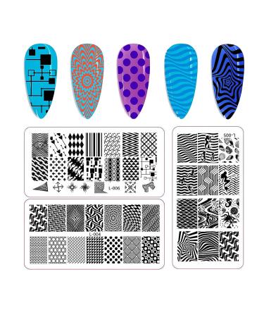 LIZIF Nail Stamping Plate Kit - Nail Stamper with 8 Art Stamp Plates, 2 Scrapers, DIY Nail Art Template - Buy Online on GoSupps.com