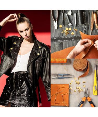 60 Pairs 3 Sizes Brass Chicago Screws with Hole Punch Tool - DIY Leather Rivets & Fasteners in Gold - Buy Online on GoSupps.com