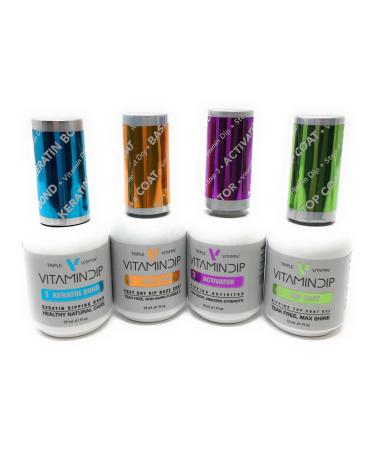 New Triple Vitamin Dip Liquid Set for Your Choice (Set of 4: Step 1 2 3 &4) 4 Piece Set