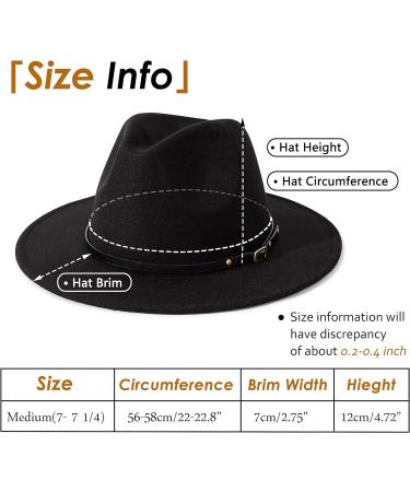 Lisianthus Wide Brim Belt Buckle Fedora Hat Set - 2 Pack for Women & Men | Medium Size - Buy Online on GoSupps.com