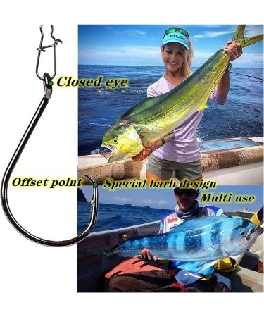 200Pcs DAMIDEL Octopus Fishing Hooks | Forged Steel | Barbed Design | Off-Set Point | Closed Eye | Mixed Sizes 10/0 to 1/0 - Buy Online on GoSupps.com