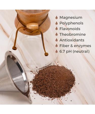 Choffy Volta Medium Roast Brewed Cacao Coffee Alternative - 10 Oz Ground Drinking Blend for Chocolate Lovers - Caffeine-Free & Nutrient-Rich Cocoa Drink for Mood & Energy - 1 Pack of 10 Ounce - Buy Online on GoSupps.com