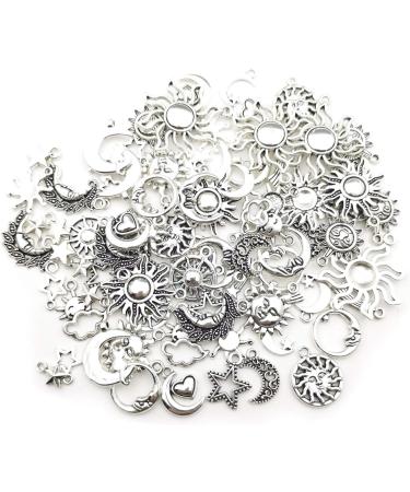 100g Craft Supplies Mixed Antique Sun Moon Stars Charms for DIY Jewelry Making - M250 - Buy Online on GoSupps.com