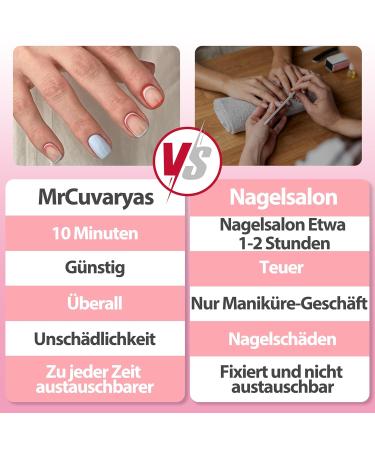 Shop Mrcuvaryas Press On Nails - Square Bunt French Fake Nails Full Cover 24 Colorful Acrylic Sets with Nail Glue for Women - Buy Online on GoSupps.com