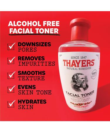 Thayers Alcohol-Free Rose Petal Witch Hazel Facial Toner Soothing and Hydrating for All Skin Types Including Sensitive Alcohol Free VALUE Duo Pack (2 x 355mL) - Buy Online on GoSupps.com