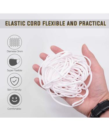 Purazam 1/8 Inch White Elastic Cord for Masks - 10 Yards Nylon/Spandex Fabric - Buy Online on GoSupps.com