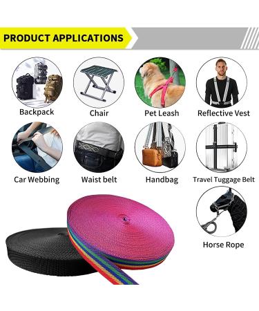 ADALT LION 1 Inch Wide Heavyweight Nylon Webbing Strap - 12 Yard Multicolor Roll for DIY Gear Repair, Pet Collars, Crafts | Indoor/Outdoor Use - Buy Online on GoSupps.com