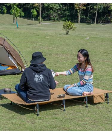 iClimb Folding Cot: Super Easy Assemble, Ultralight, Heavy Duty with Carry Bag - Brown | Ideal for Camping and Backpacking - Buy Online on GoSupps.com