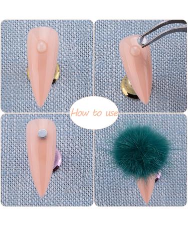 FEQO 24 Pieces 3D Detachable Nail Pom Pom Fluffy Balls - Light Color | Faux Fur Pom Charm for Nail Art Design and Decoration - Buy Online on GoSupps.com