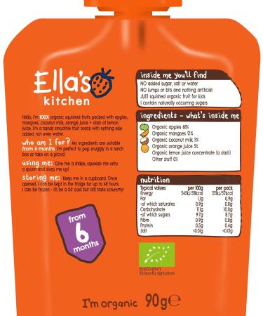Ella's Kitchen The Orange One 5 x 90g - Organic Baby Food | Pack of 5 - Buy Online on GoSupps.com