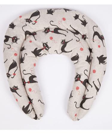 Organic spelt neck pillow with chambers Cat-Mimi - Neck pillow - Grain pillow - Heat pillow