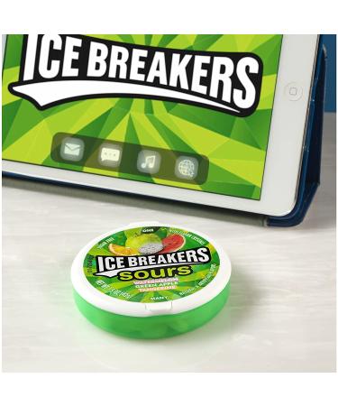 ICE BREAKERS Sours Sugar Free Breath Mints - Green Apple, Tangerine, Watermelon Flavors - 1.5 oz Tins (8 Count) - Buy Online on GoSupps.com