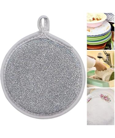 Stainless Scourer Scourers - Wire Dish Scrubber - Wire Sponge Scrubber | Steel Sponge Pad - Wire Cleaning Scourers - Double-Sided Silver Wire Sponge Wipe for Plates Cookers Pots - Buy Online on GoSupps.com