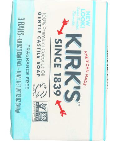 Kirk's Coco Castile Bar Soap - 4 oz (No Fragrance) | Gentle Cleansing Formula - Buy Online on GoSupps.com