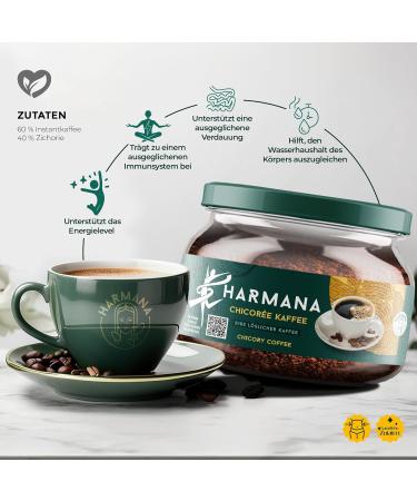  HARMANA Harmana Chicory Instant Coffee 150 g (60 servings) 60% instant coffee 40% chicory caffeine-free for more energy strong taste natural no added sugar - Buy Online on GoSupps.com