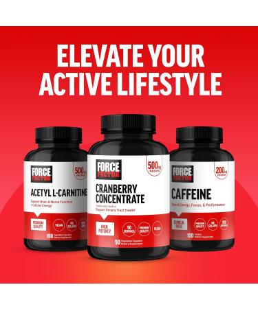 FORCE FACTOR Cranberry Concentrate Cranberry Pills for Women and Men to Support Urinary Tract Health High-Potency Cranberry Extract Vegan Friendly 90 Capsules - Buy Online on GoSupps.com