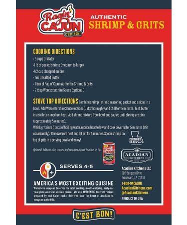 Ragin Cajun Shrimp and Grits 8oz (Pack of 3) - Savory Seafood Delight - 3 Pack - Buy Online on GoSupps.com