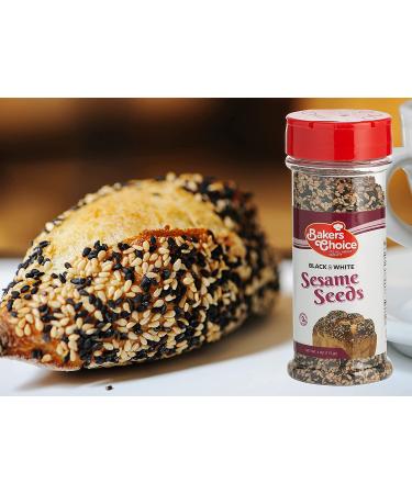 Baker's Choice Black & White Sesame Seeds 4 Oz - All Natural Seasoning, Gluten Free & Kosher - Resealable Container - Buy Online on GoSupps.com