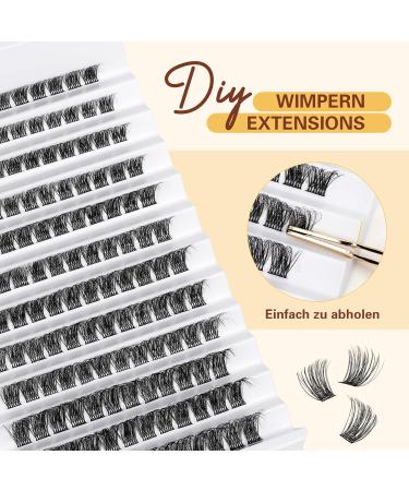 QUEWEL Eyelash Cluster - Mixed Length Natural Look Reusable DIY Extensions - Thin Band for Home Use (FD04) - 1 Pack - Buy Online on GoSupps.com