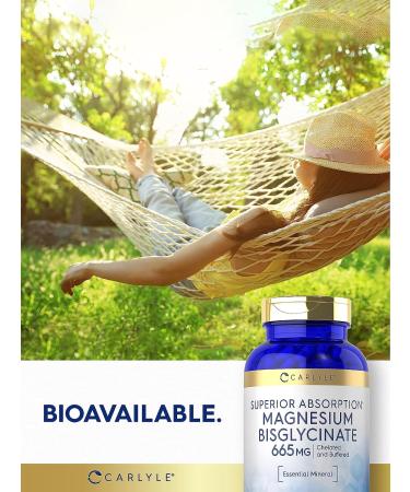 Carlyle Buffered Magnesium Bisglycinate 665mg | 250 Capsules | Chelated Essential Mineral Supplement - Buy Online on GoSupps.com