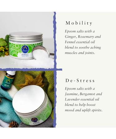 Absolute Aromas Epsom Bathing Salt Bundle Set - 5 x 300g Detox Lavender Mobility Relaxation | Magnesium Sulfate & 100% Pure Essential Oils - International Shipping - Buy Online on GoSupps.com